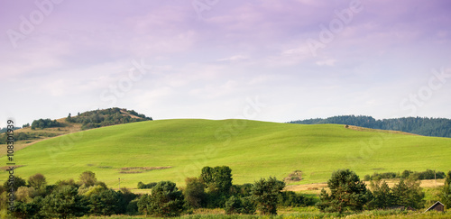 Beauty green hills in Pieniny near Cerveny Klastor photo
