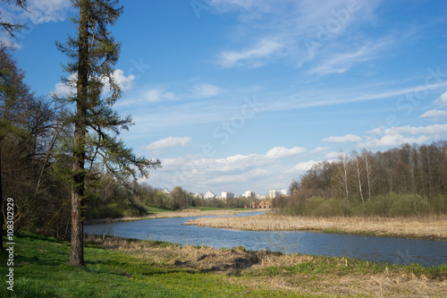 Panorama of Loshitsa Park in Minsk
