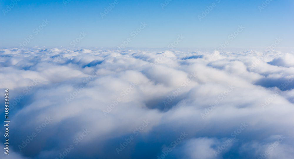 Clouds. view from the window of an airplane. cloudscape scenery