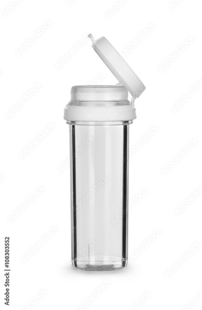 open medicine pill bottle isolated on a white background open medicine pill bottle isolated on a white background
