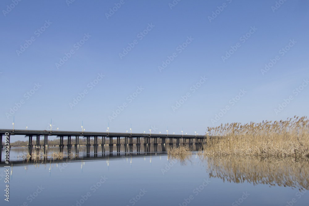 Bridge over the river in Ukraine
