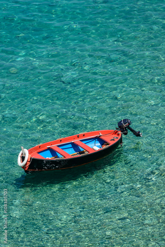 Boat on a transparent Sea