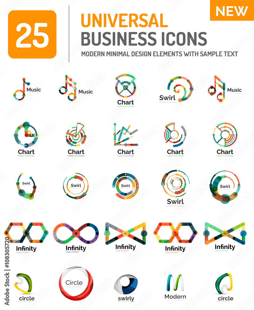 Logo collection, abstract geometric business icon set Logo collection, abstract geometric business icon set