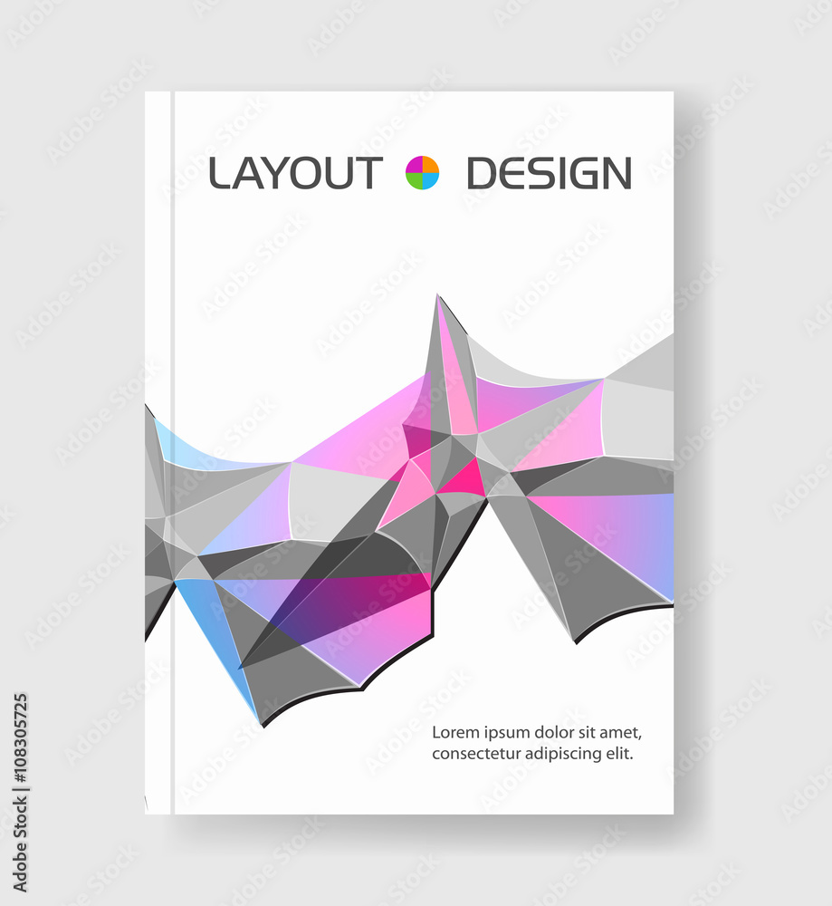 Fototapeta premium Modern Vector abstract triangles, brochure, easy editable