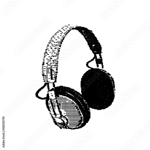 Headphones icon, easy editable