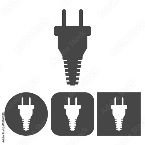 Electric plug icon - vector icons set