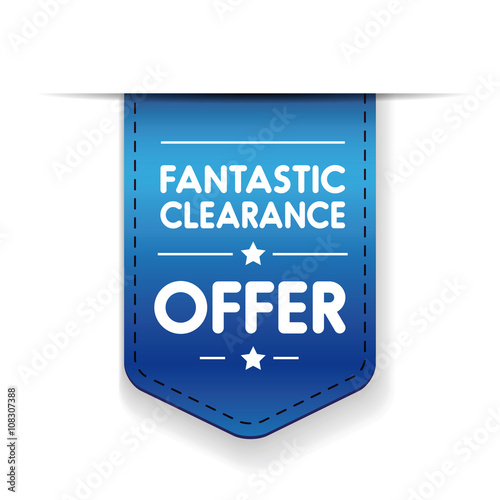 Fantastic clearance offer ribbon vector