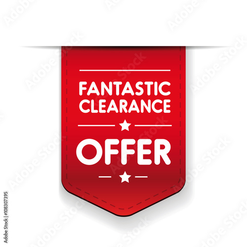 Fantastic clearance offer ribbon vector
