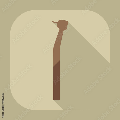 Flat modern design with shadow dentist tool