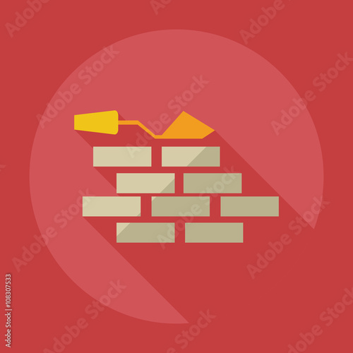 Flat modern design with shadow icons wall
