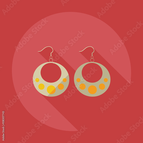 Flat modern design with shadow icons bijouterie