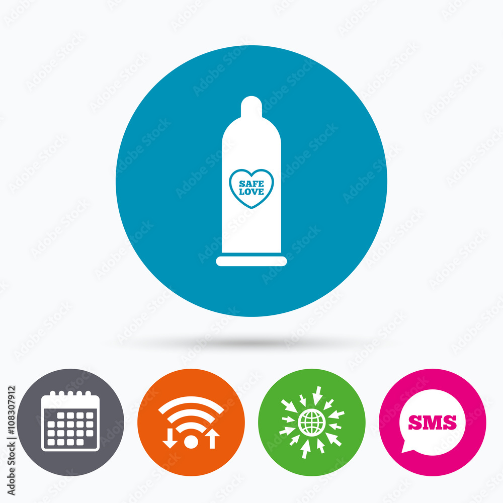 Condom safe sex sign icon. Barrier contraceptive Condom safe sex sign icon. Barrier contraceptive