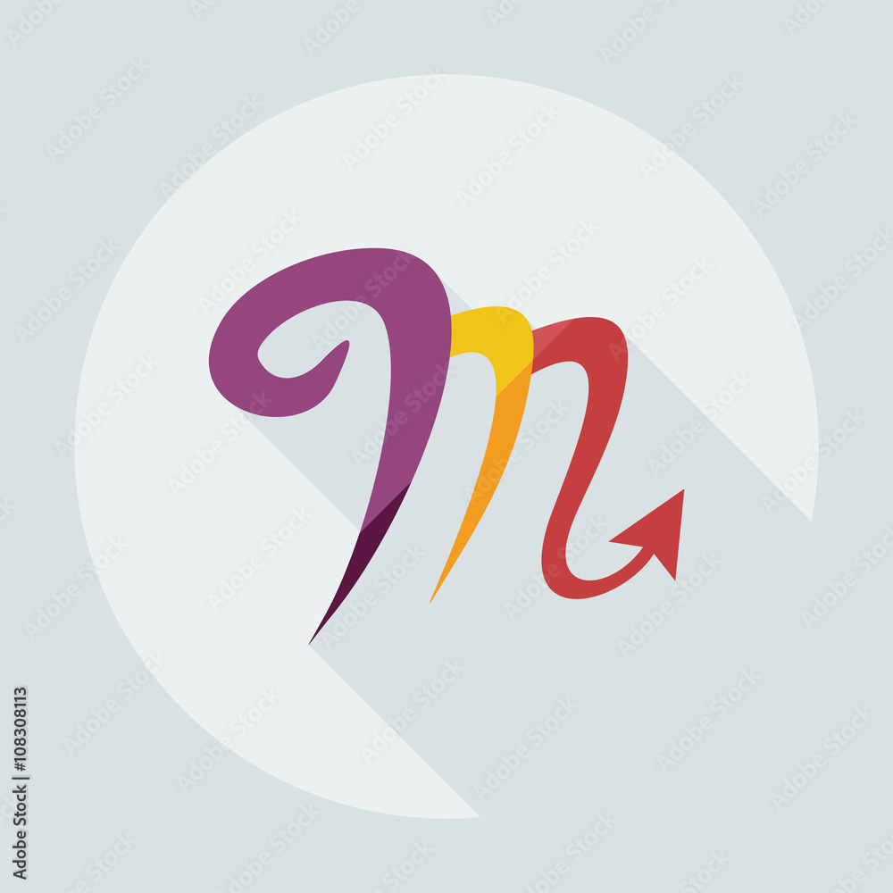 Obraz premium Flat modern design with shadow icons scorpion