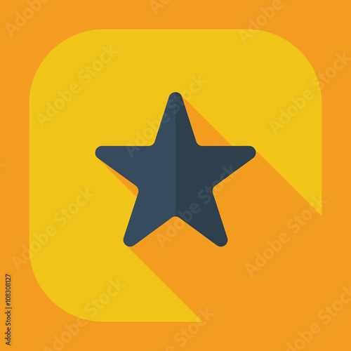 Flat modern design with shadow icons star