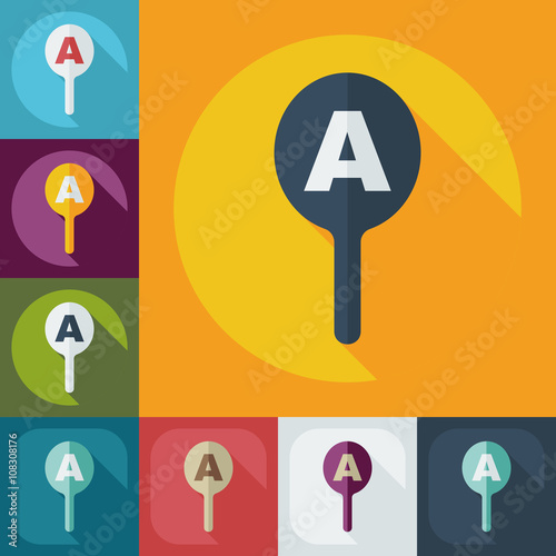 Flat modern design with shadow icon optics