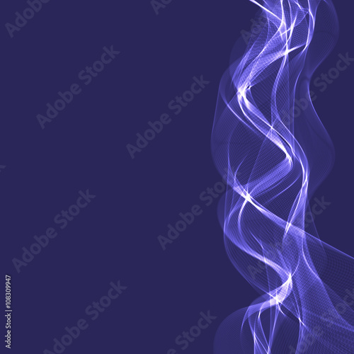 Vector background with glowing ribbons