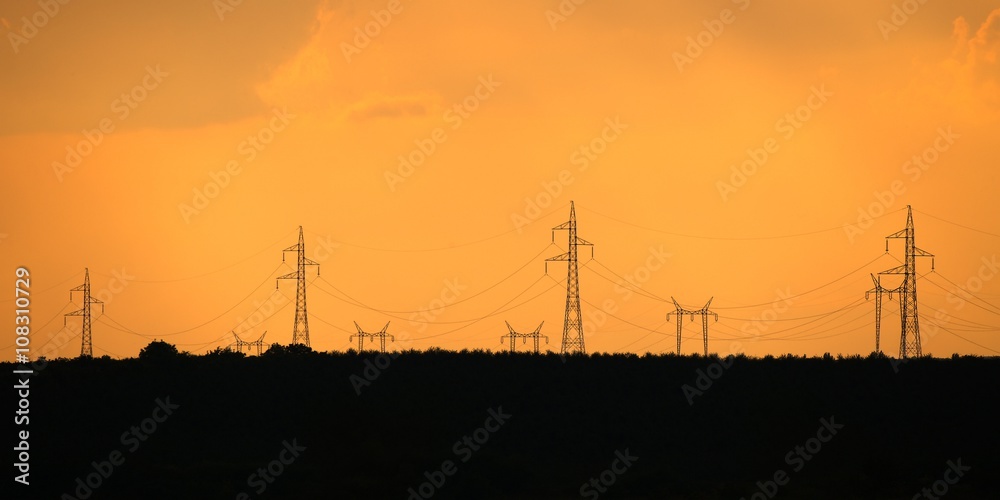 Electric lines on land