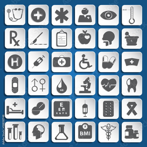 Flat Medical Icons set.vector illustration.