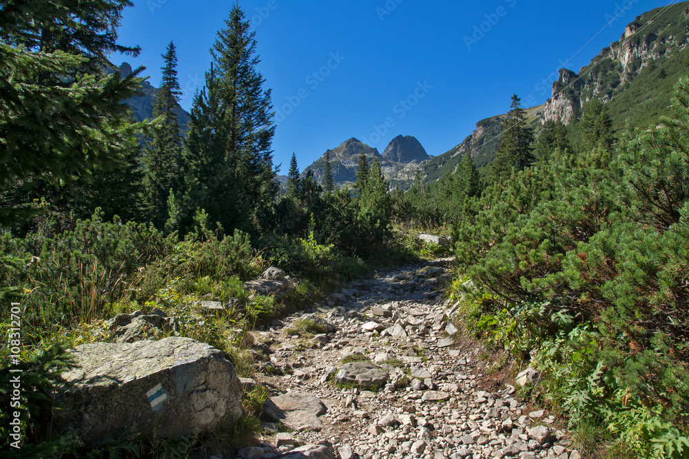 Path for climbing a Malyovitsa peak, Rila Mountain, Bulgaria Path for climbing a Malyovitsa peak, Rila Mountain, Bulgaria