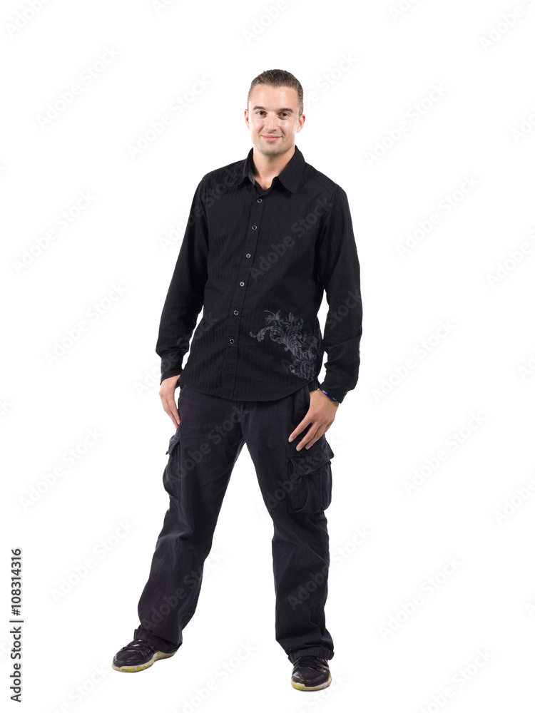 portrait of a man posing on white background portrait of a man posing on white background