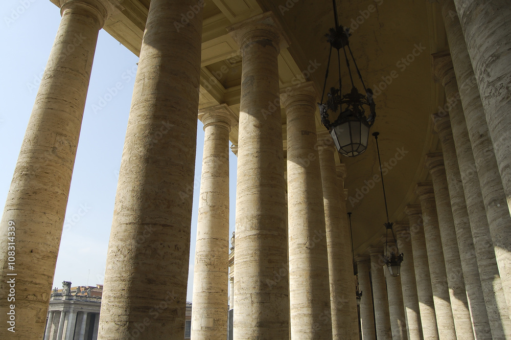 Columns in Saint Peter's Square - Vatican City Columns in Saint Peter's Square - Vatican City