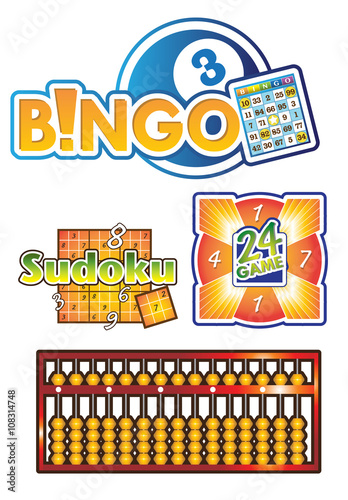 bingo abacus logo game vector