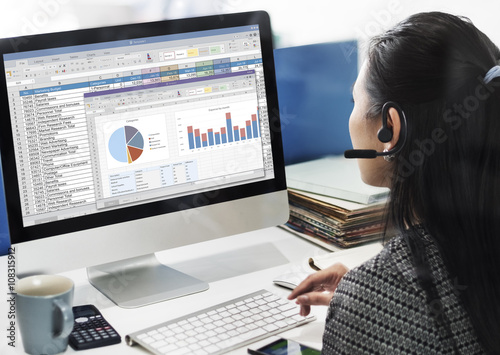Foto Spreadsheet Marketing Budget Report File Concept