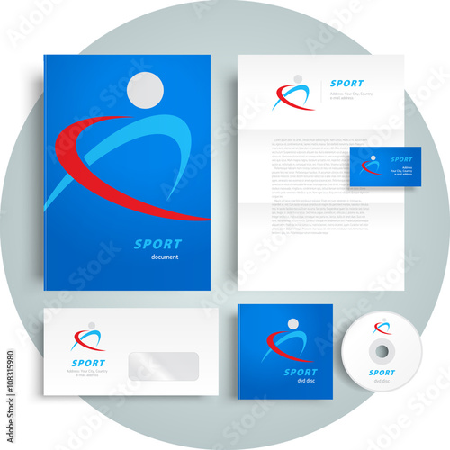 Corporate identity design template action sport