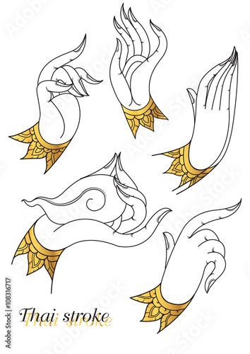 Hand outline stroke vector