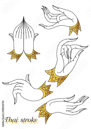 Hand outline stroke vector