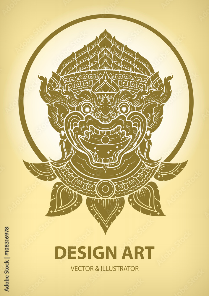 Fototapeta premium layout thai outline pattern vector