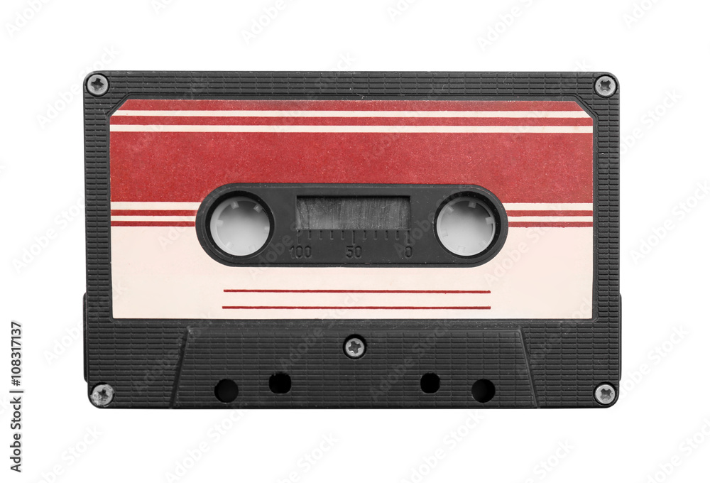 Old audio cassette, isolated on white Old audio cassette, isolated on white