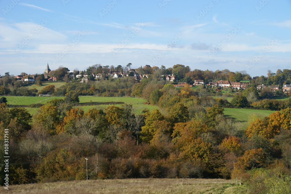 View of the village of Mayfield, East Sussex in the autumn