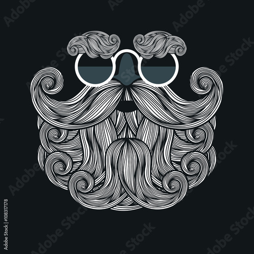 Beard and mustache of Santa Claus.
