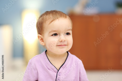 Portrait of cute baby in th...