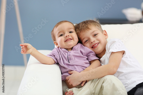 Portrait of cute cheerful b...