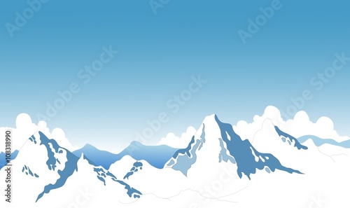 beauty snow mountain landscape background
