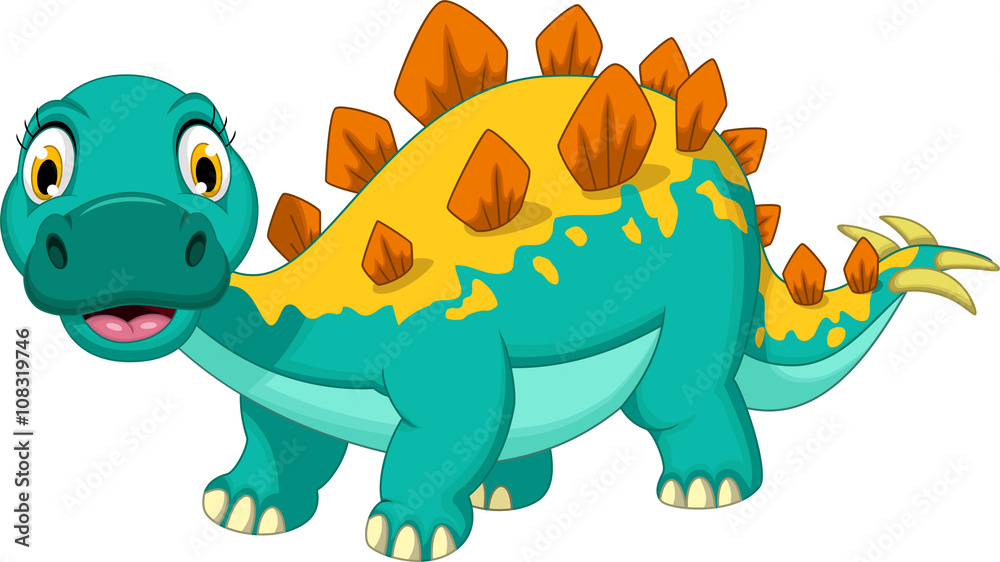 Fototapeta premium funny stegosaurus cartoon posing 