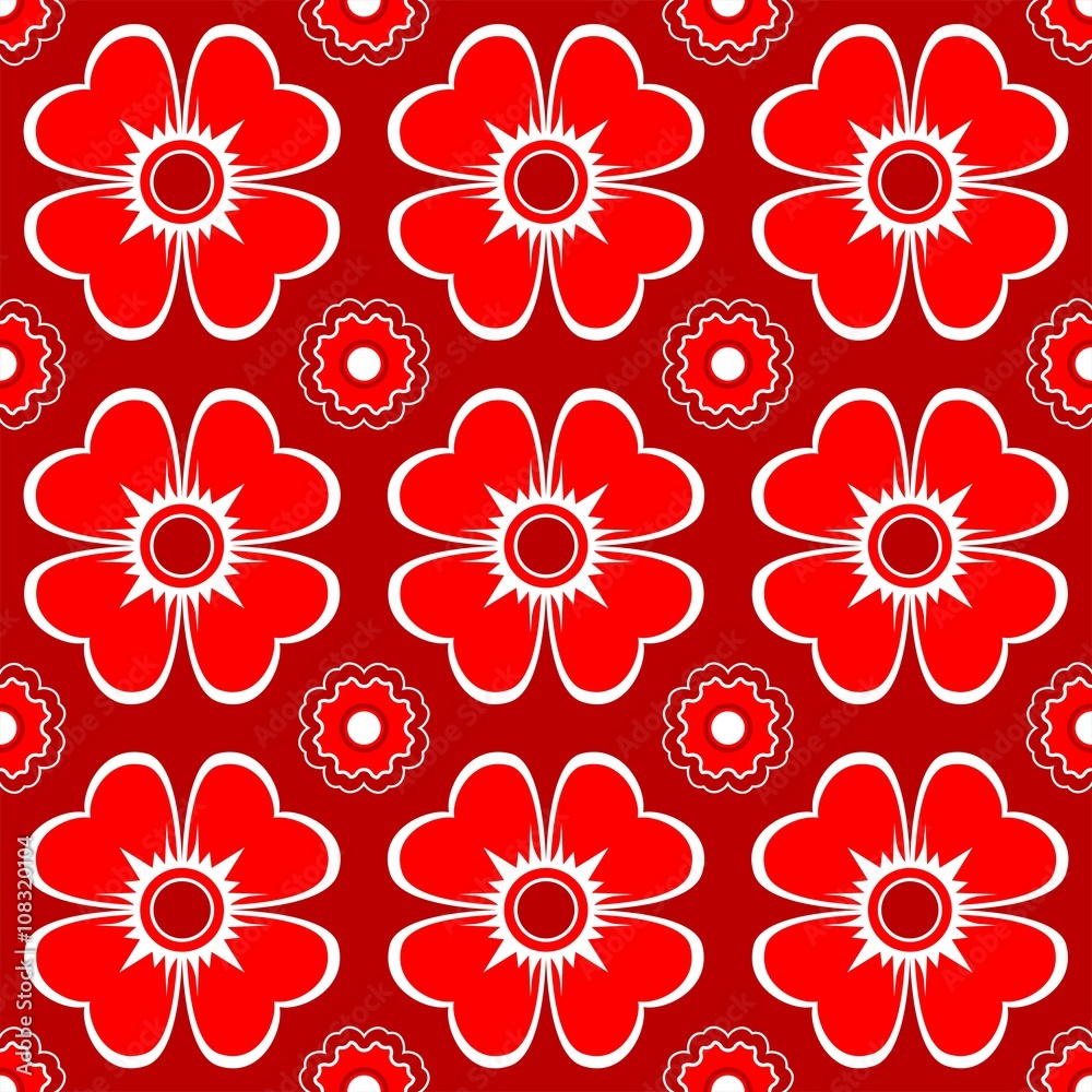 Seamless pattern in the Japanese style with flowers Seamless pattern in the Japanese style with flowers