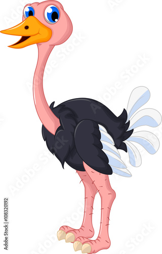 ostrich cartoon posing