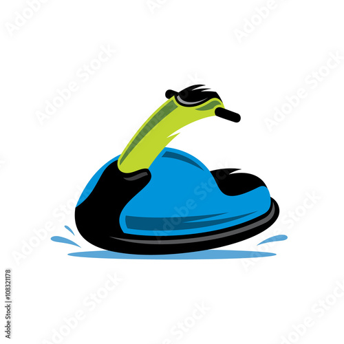 Vector Jet Ski Cartoon Illustration.
