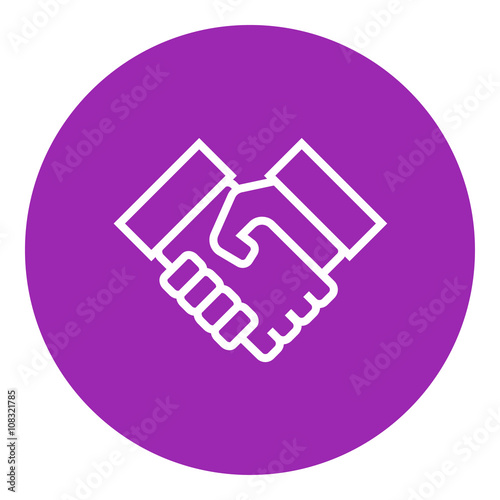 Handshake line icon.