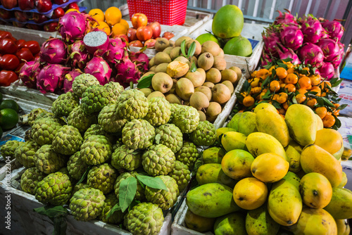 Fototapeta Naklejka Na Ścianę i Meble -  Exotic fruits in the Asian market