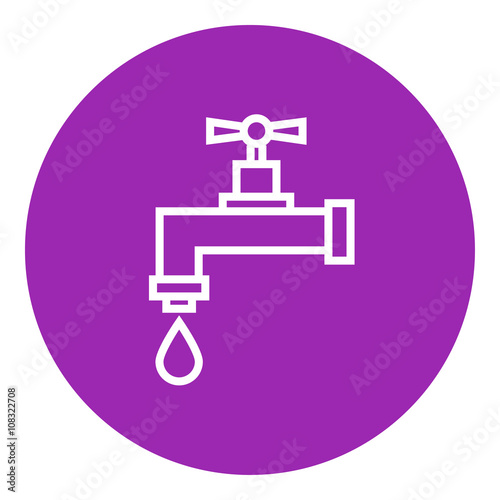 Dripping tap with drop line icon.