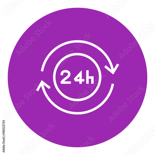 Service 24 hrs line icon.