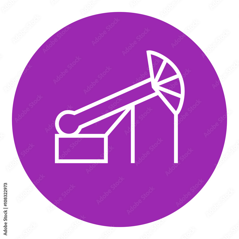 Pump jack oil crane line icon. Pump jack oil crane line icon.
