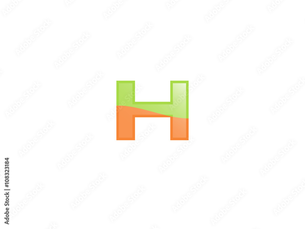 Green Orange shiny letters Green Orange shiny letters