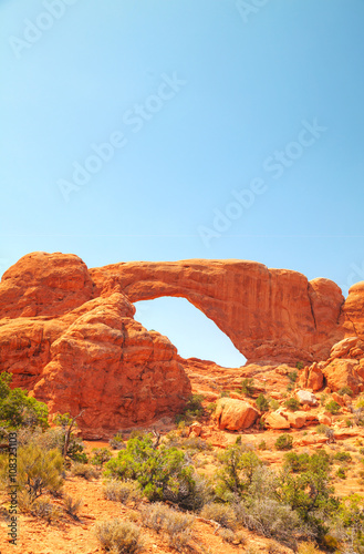 Obraz na płótnie The North Window Arch at the Arches National Park w salonie