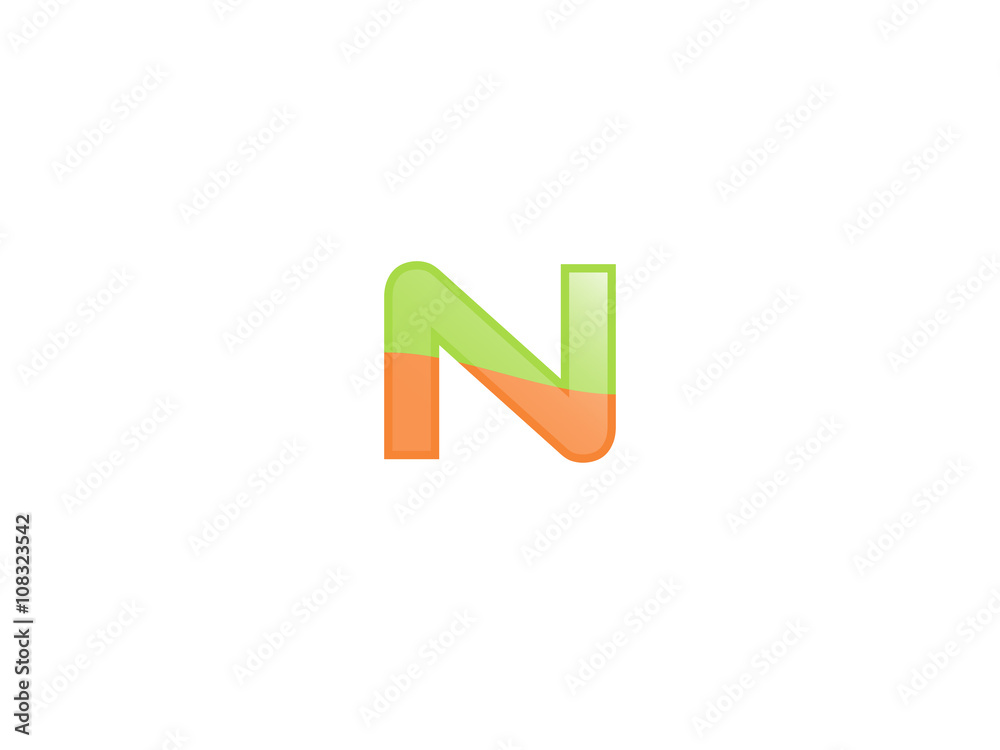Green Orange shiny letters Green Orange shiny letters