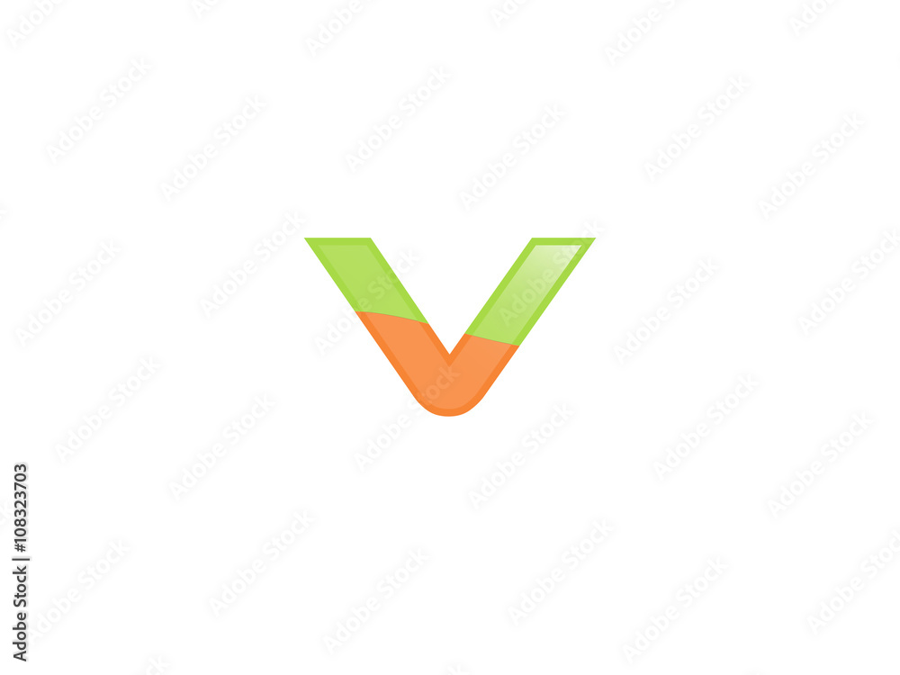Green Orange shiny letters Green Orange shiny letters